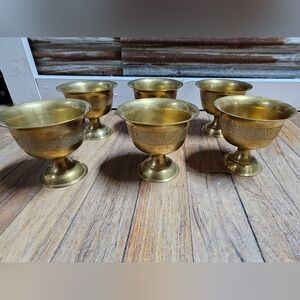Vintage Brass Goblets Set of 6